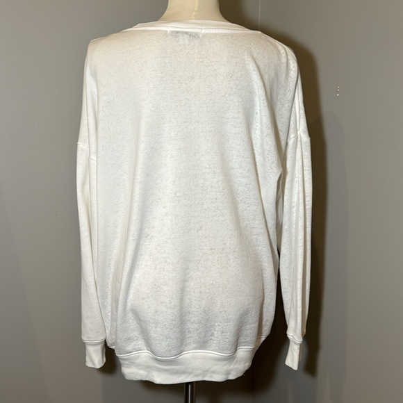 WILDFOX “Pizza Never Lies” Oversized Cotton Blend Sweatshirt WHITE / SMALL - Picture 4 of 11